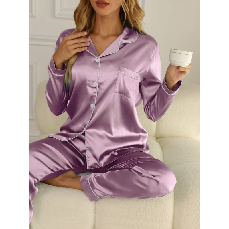 Celeste Luxe Satijnen Pyjamaset voor Dames