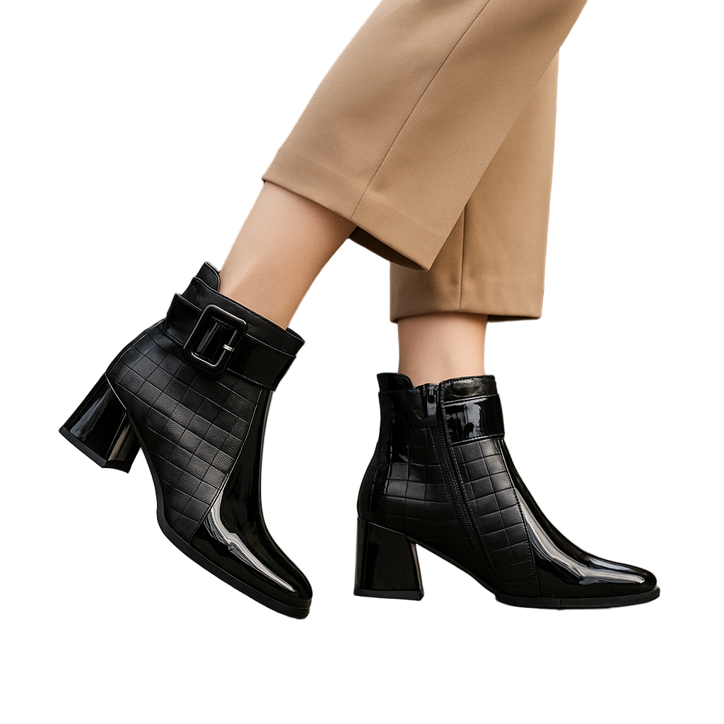 Sarit - Botines De Cuero Con Hebilla