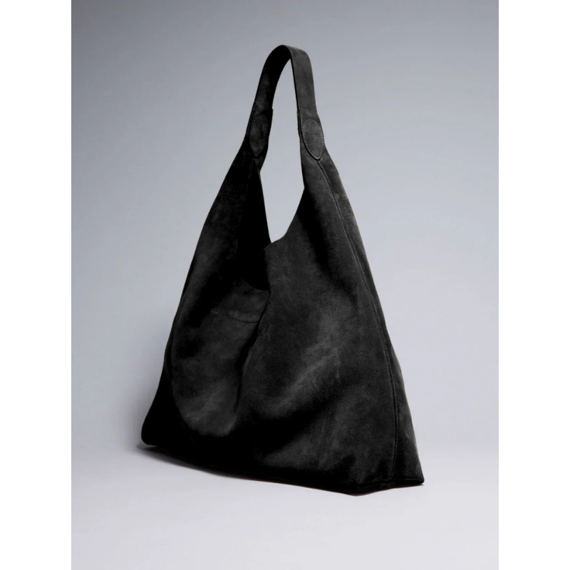 Grote Suède Hobo Schoudertas voor Dames