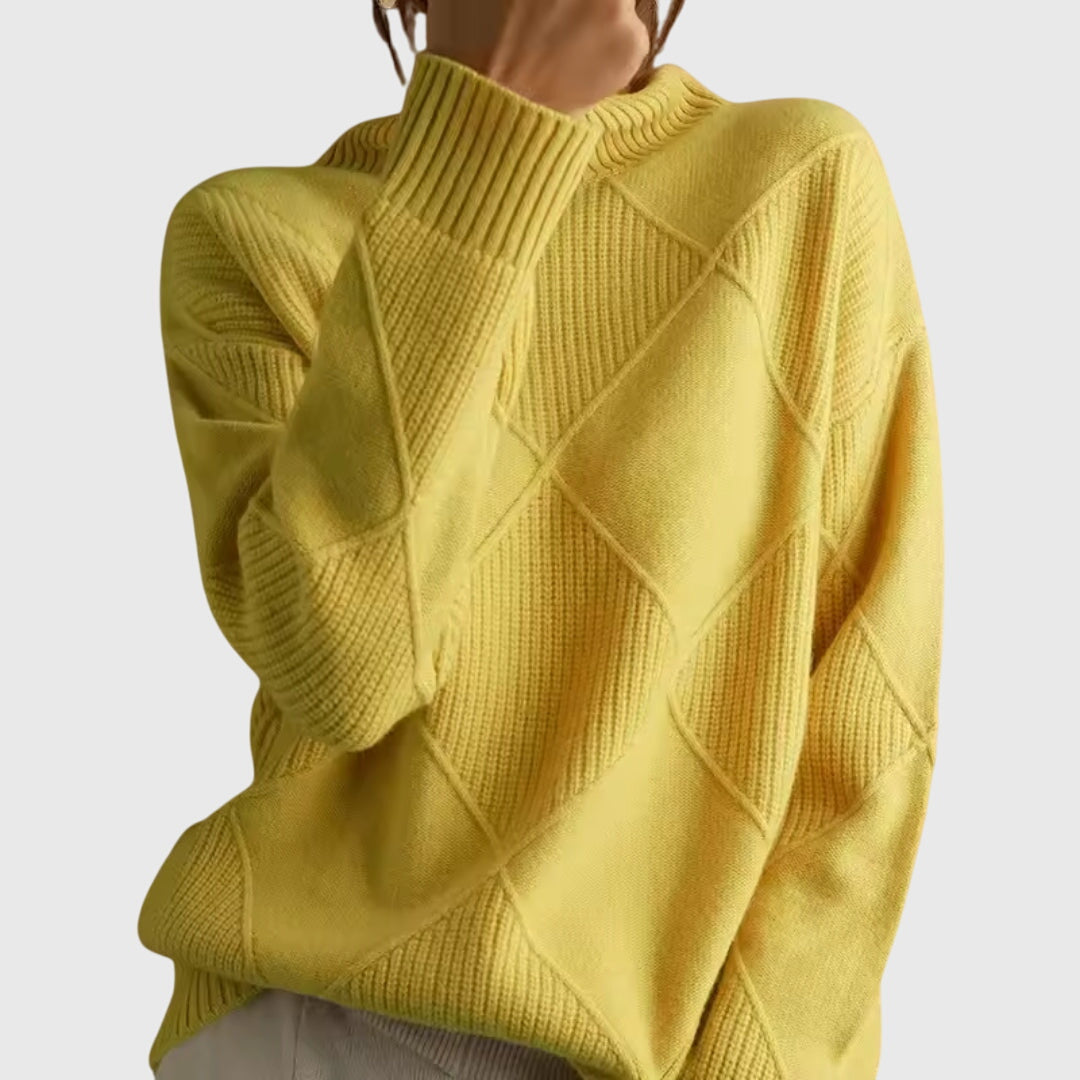 Addison | Modern Geometric Turtleneck Sweater