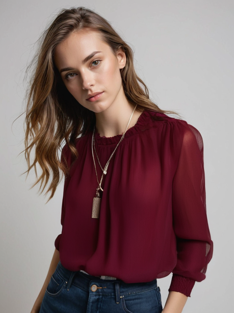 Chemisier Erin pour femmes - Top élégant à manches longues dans des couleurs classiques et une coupe confortable
