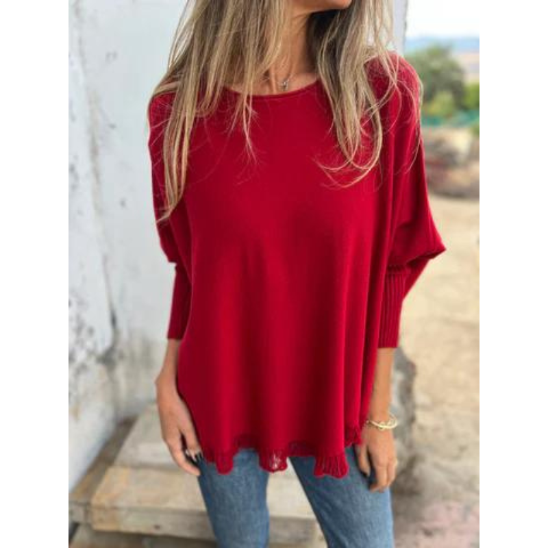 Elegante Kant Sweater met Ronde Hals