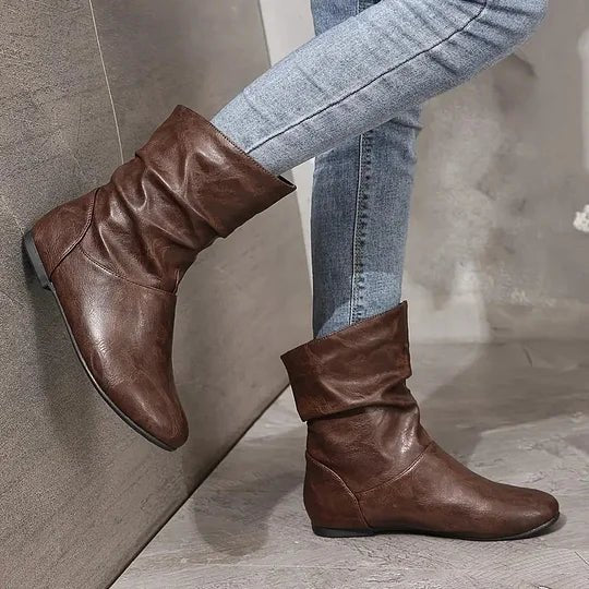 Amara Bottes en Cuir Femme – Bottes en Cuir Véritable avec Semelle Antidérapante & Coupe Élégante