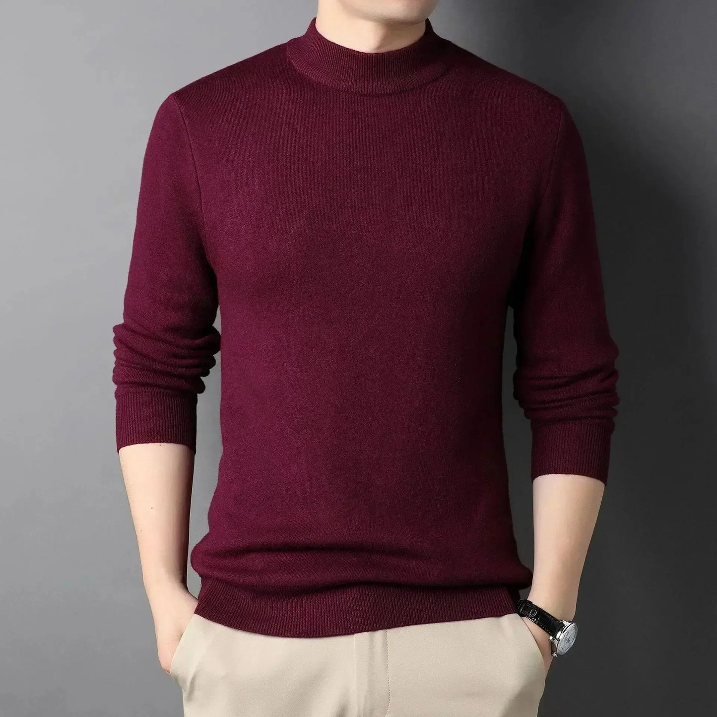 Keneth Pull Homme à Col Roulé – Élégant, Chaud & Confortable en Cachemire Laine Mélangée