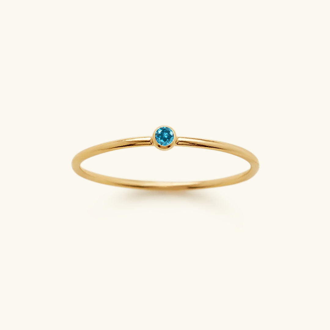 Birthstone Ring - Celestia-1.93 in-December - Aquamarine-The Livary