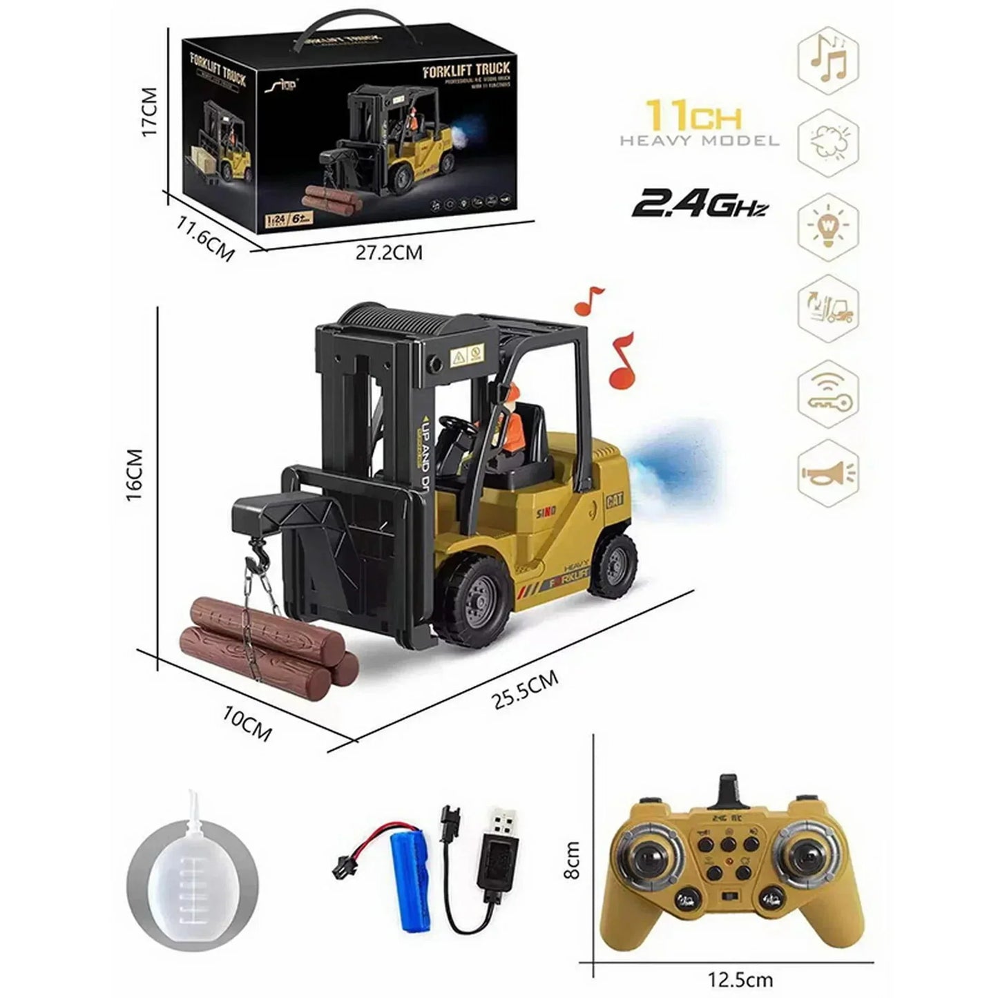 PlayMaster RC Heftruck – Realistisch Ontwerp met 6 Functies & Herlaadbare Batterij
