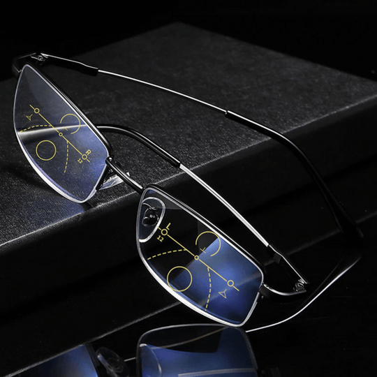 Niemieckie okulary multifokalne z powłoką antyrefleksyjną i filtrem światła niebieskiego – idealne do czytania, prowadzenia pojazdów i korzystania z urządzeń cyfrowych 0
