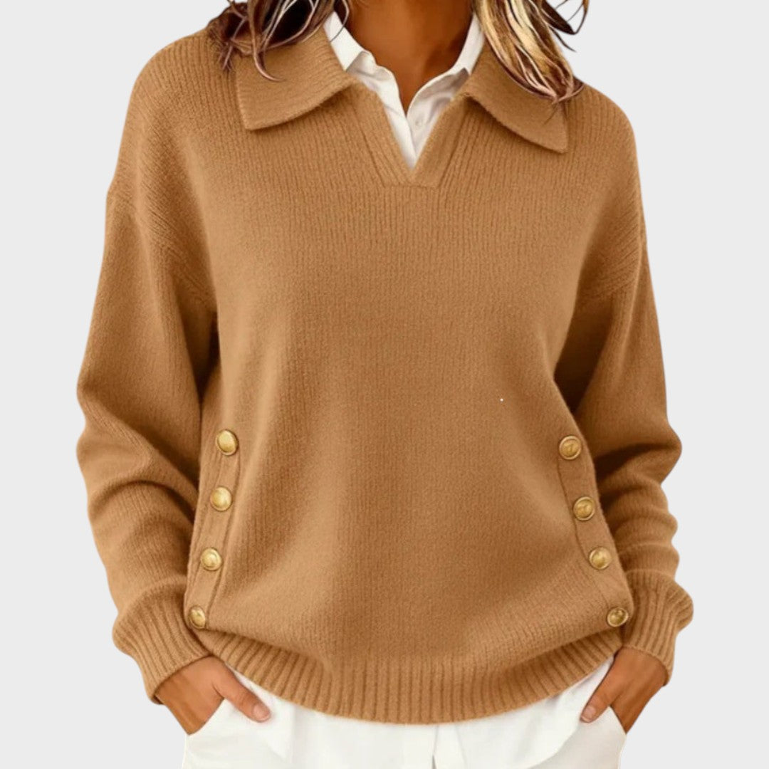 Humaira - Jersey Con Cuello En V y Botones