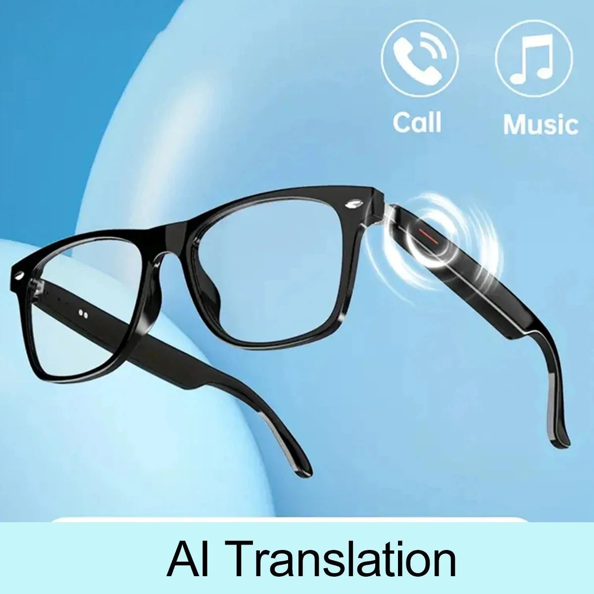 2025 New Smart Glasses Ai Translation 100+ Languages Real Time Bluetooth Music Sunglasses Men Women