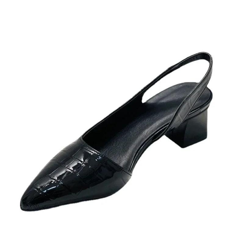 Elena Croix. – Supportive Croco-Texture Heels for All-Day Comfort