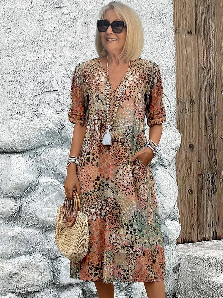 Avaline | Playful Printed Midi Dress