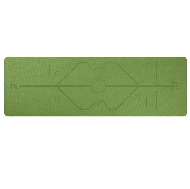 Non Slip Yoga Mat With Position Lines Beginner Fitness Exercise Workout