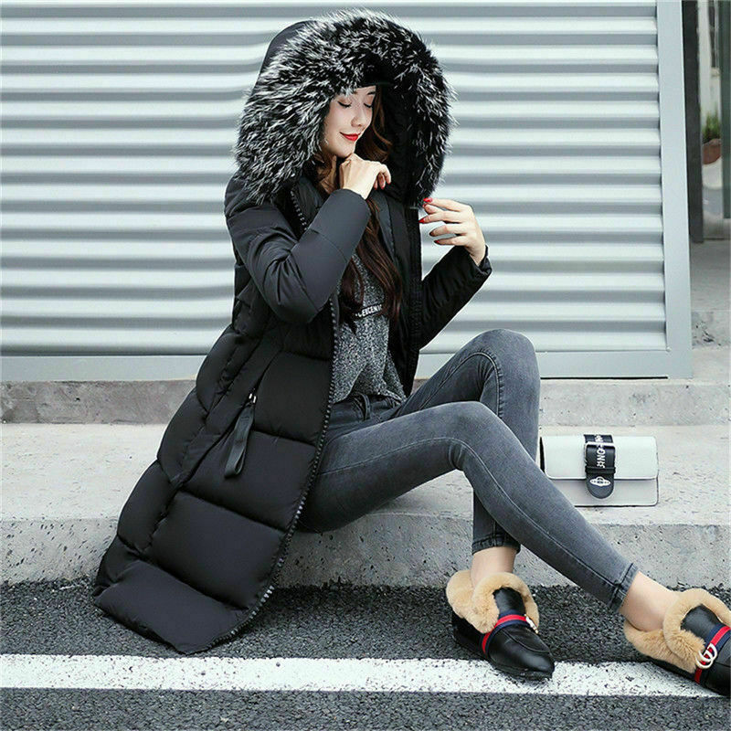 Avencea - Long Coat with Fur Collar