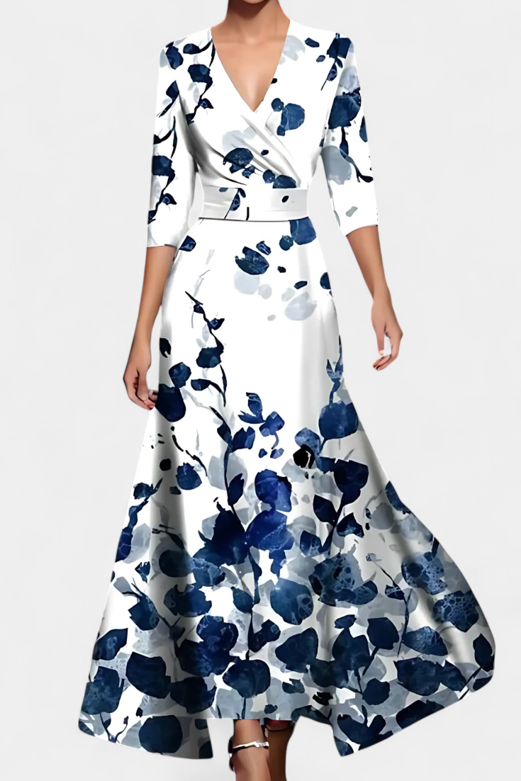 Lauren Vestido Maxi Envolvente Floral