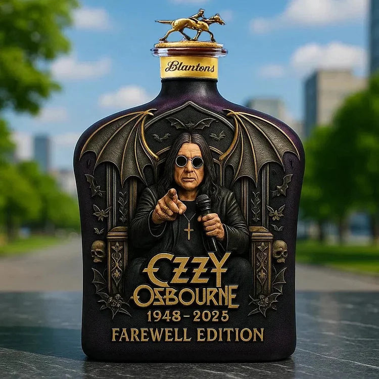 Ozzy Osbourne Embossed Glass Limited Edition Whiskey Bottle-5