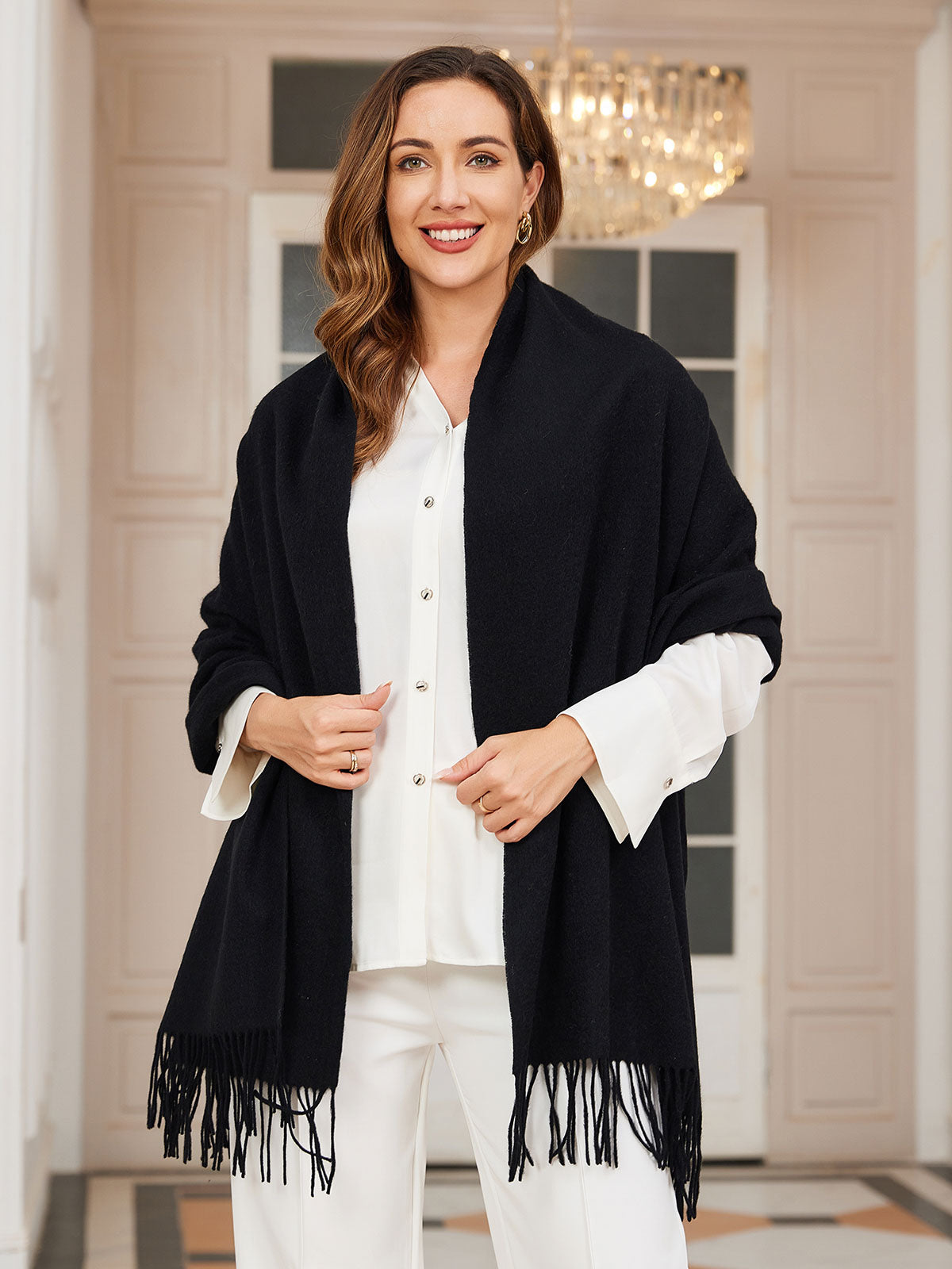 Écharpe Hiver à Franges pour Femme | Idéale pour la Saison Froide