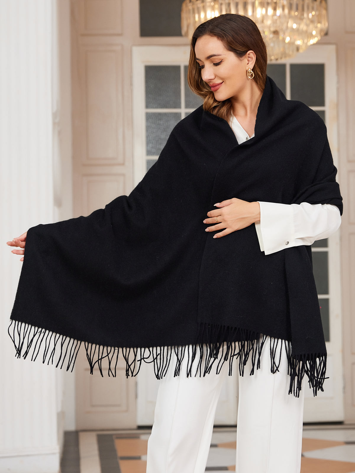Écharpe Hiver à Franges pour Femme | Idéale pour la Saison Froide
