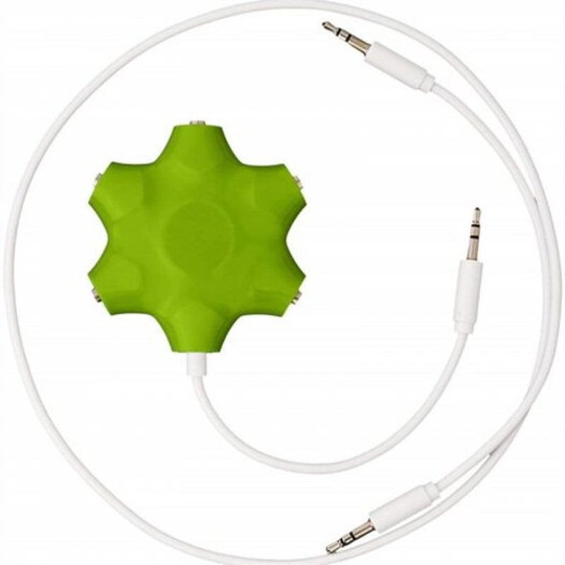 1 To 5 Splitter Stereo Audio Headphones Adapter Green