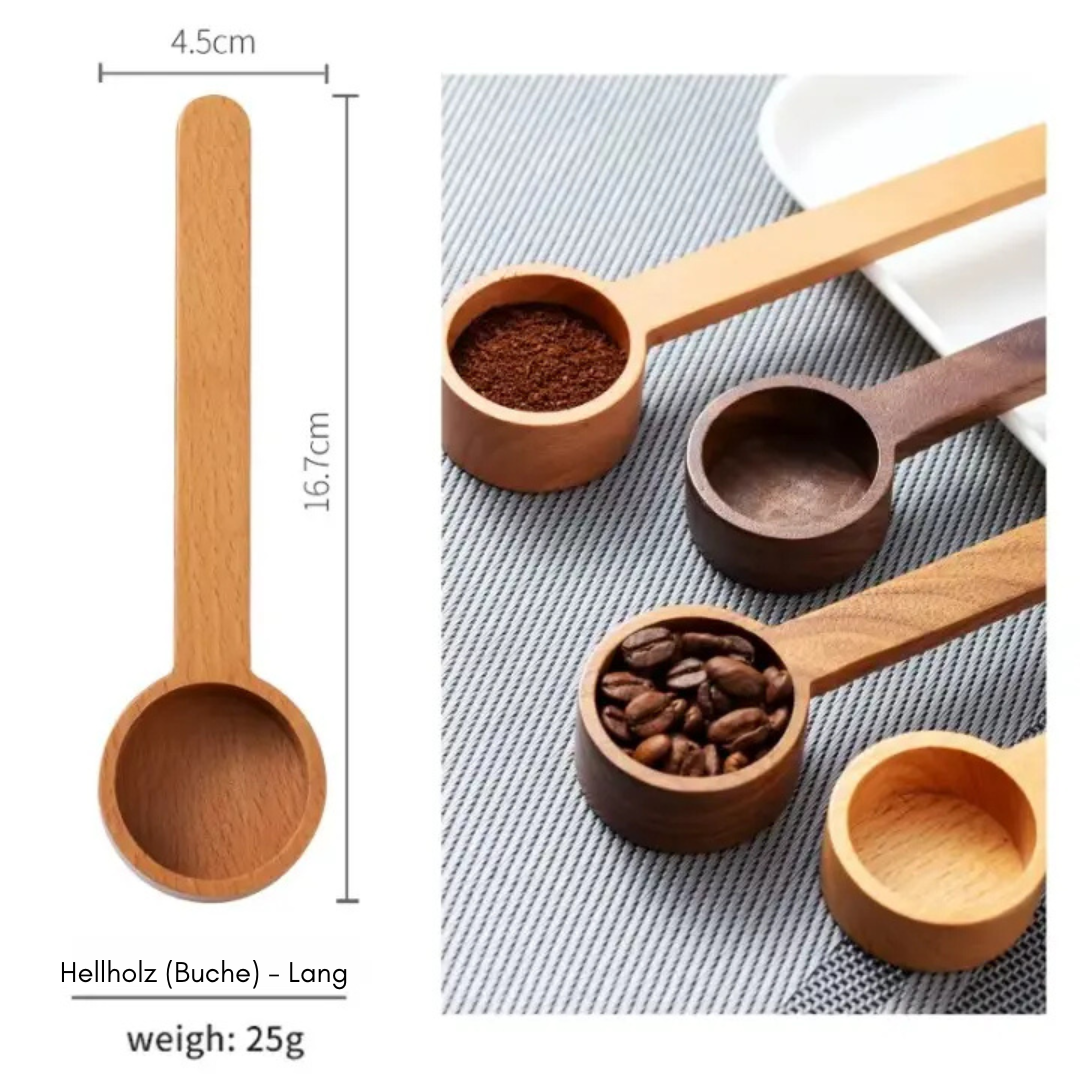 Holz-Kaffeemesslöffel aus Walnuss oder Buche (2er-Set)