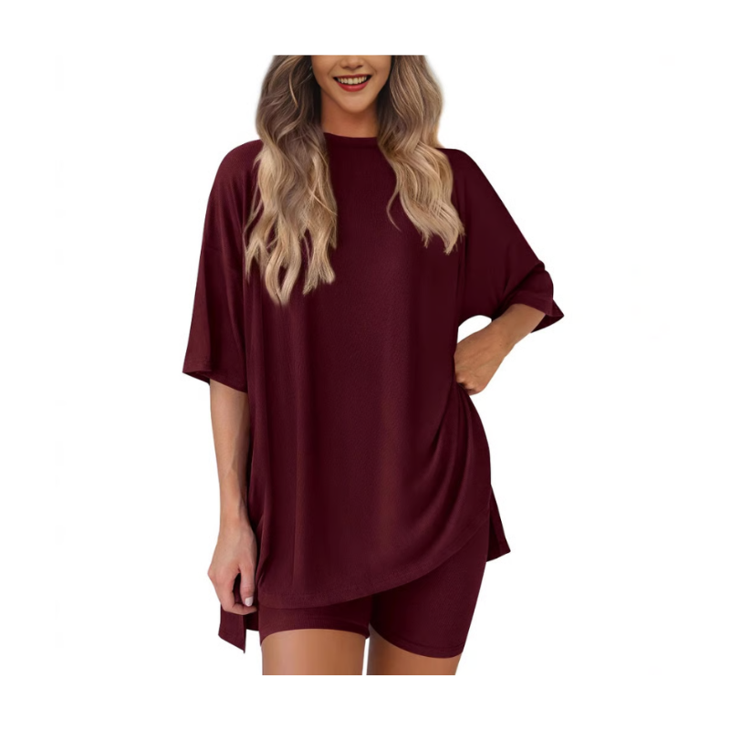 SummerEase – 2-delige Dames Set – Luchtige T-shirt & Stretch Shorts