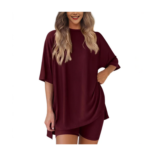 SummerEase – 2-delige Dames Set – Luchtige T-shirt & Stretch Shorts