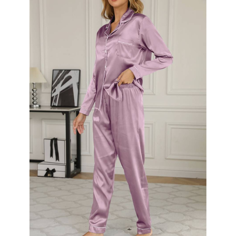 Celeste Luxe Satijnen Pyjamaset voor Dames