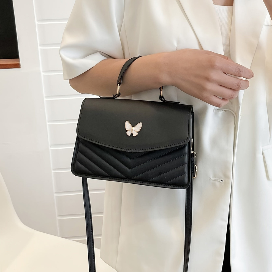 Serena - Petit sac carré papillon élégant avec options de transport polyvalentes