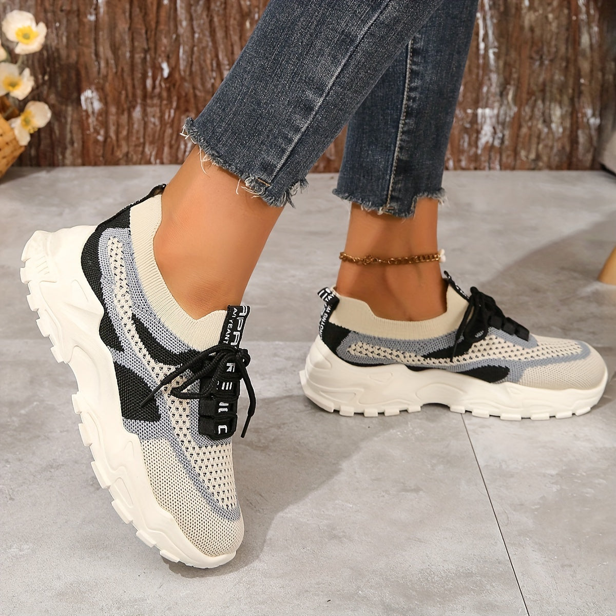 Amanda Women's Stylish Mesh Sneakers with Adjustable Comfort
