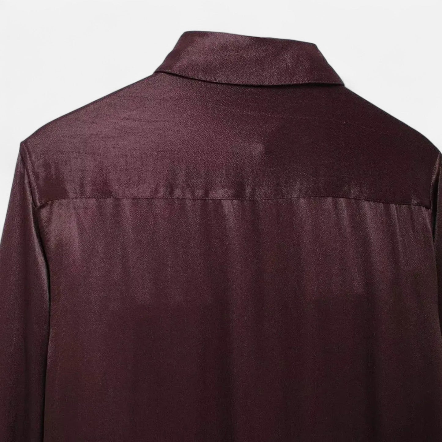 Femurea | Women’s Satin Blouse – Long Sleeve Button-Up