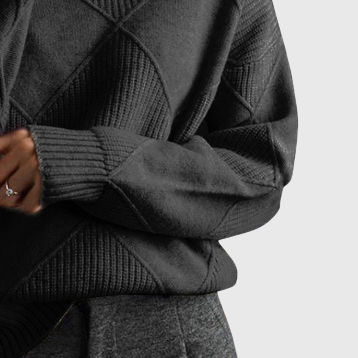 Addison | Modern Geometric Turtleneck Sweater