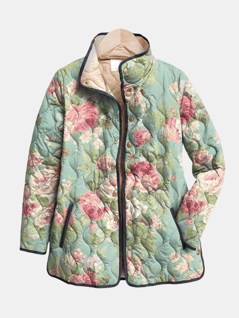 Carys | Veste matelassée à motif floral rétro
