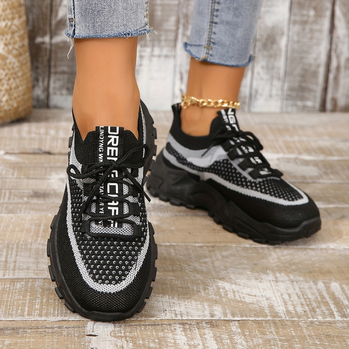 Amanda Women's Stylish Mesh Sneakers with Adjustable Comfort
