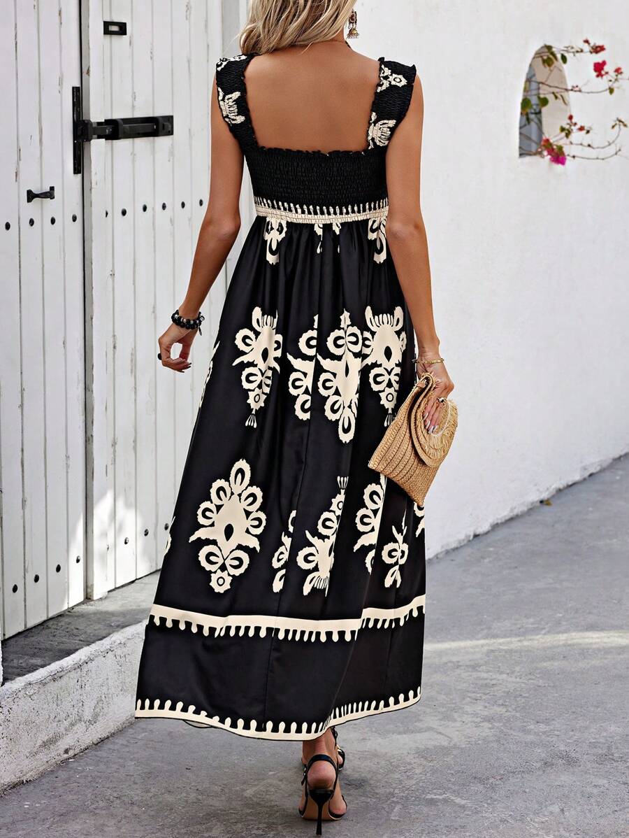 Women Sleeveless Beach Dress Printed Lightweight
