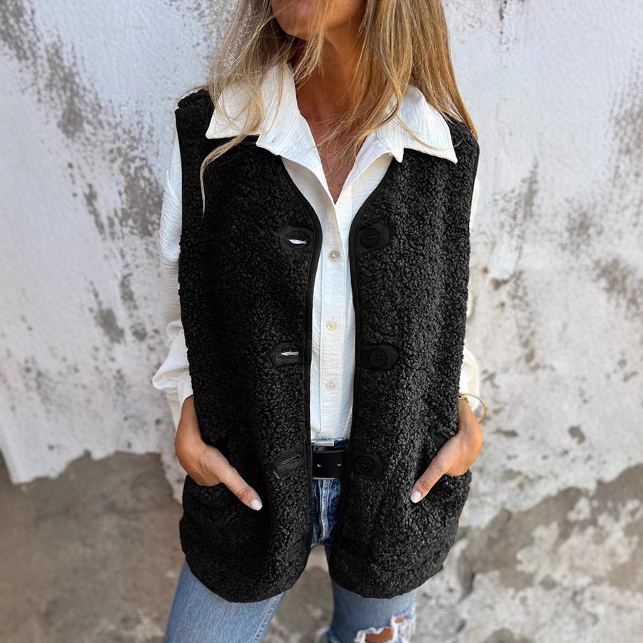 Alexia | Button-down Short Warm Vest