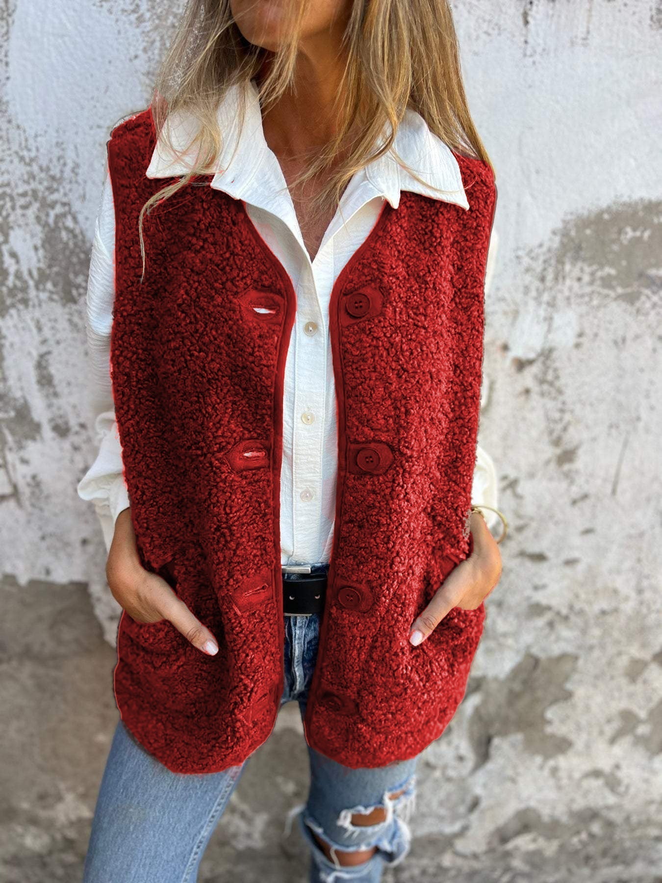 Alexia | Button-down Short Warm Vest