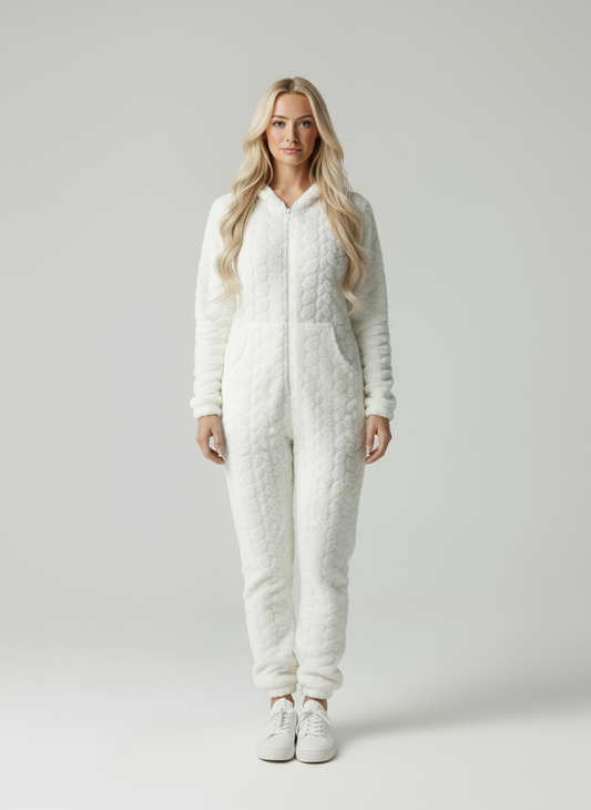 Women's Soft Plush Home Jumpsuit - Winter