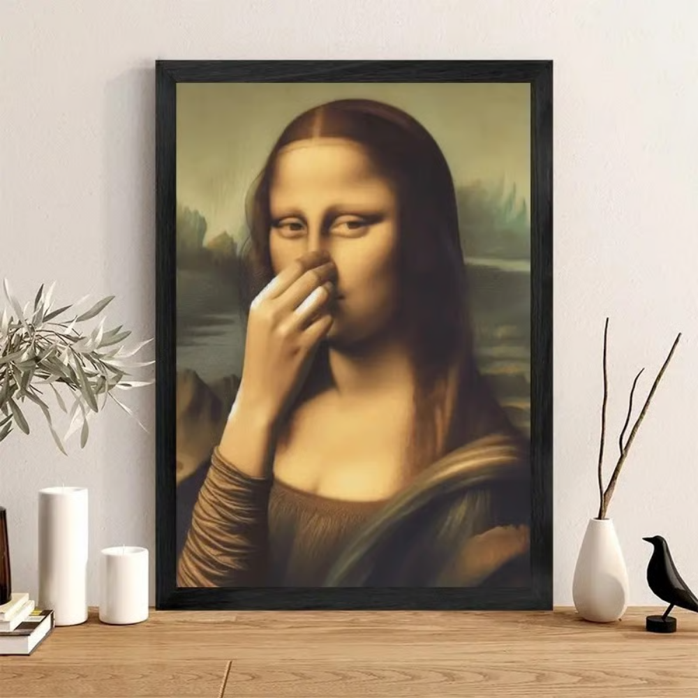 WinkArt – Mona Lisa mit einem Augenzwinkern  Humorvolles Poster