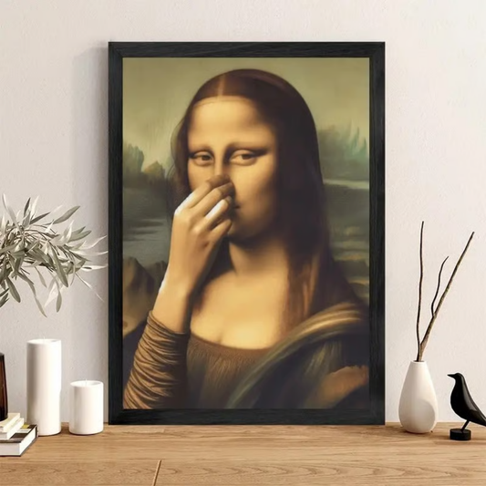 WinkArt – Mona Lisa mit einem Augenzwinkern  Humorvolles Poster