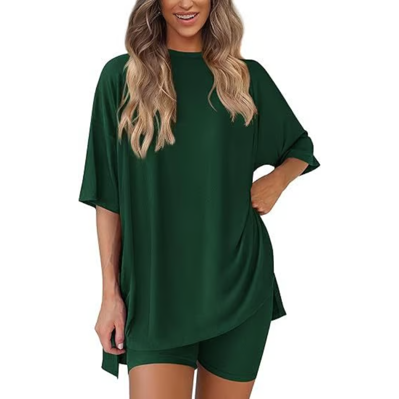 SummerEase – 2-delige Dames Set – Luchtige T-shirt & Stretch Shorts