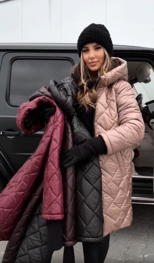 Kureha - Elegante Chaqueta Acolchada Con Capucha y Cremallera