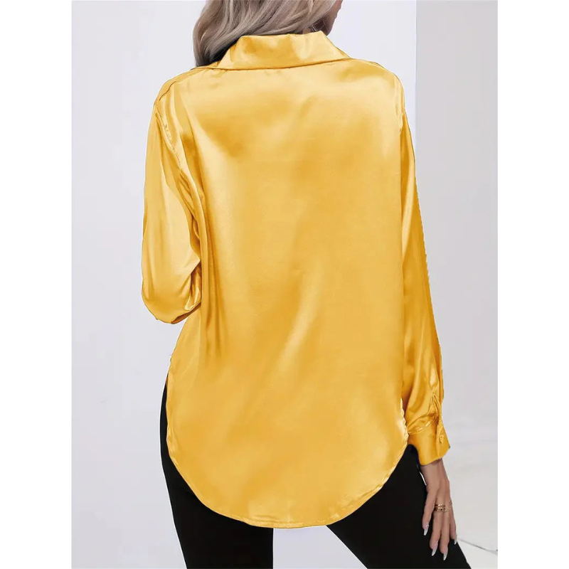 Satijnen Damesblouse met Knopen – Elegant & Tijdloos