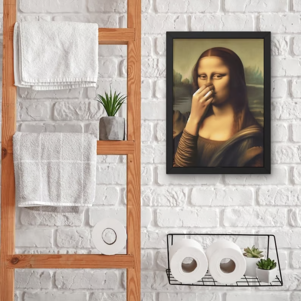 WinkArt – Mona Lisa mit einem Augenzwinkern  Humorvolles Poster