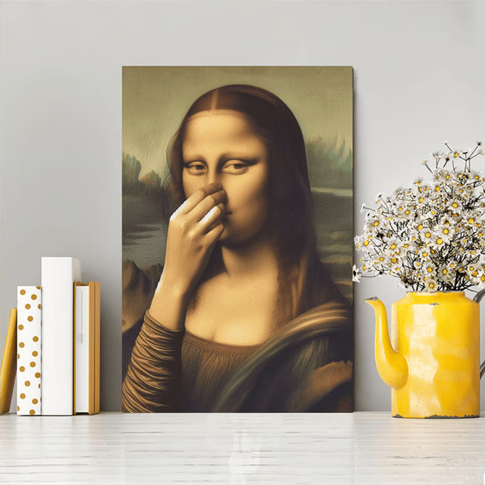 WinkArt – Mona Lisa mit einem Augenzwinkern  Humorvolles Poster