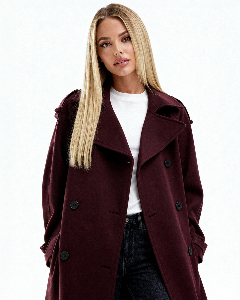 Amalia | Weinrot Trenchcoat