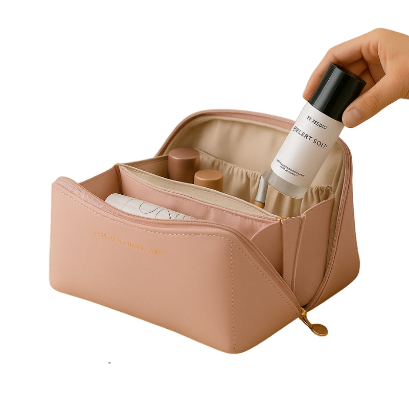 GlamPouch – Trousse Cosmétique Grande Capacité avec Poches à Fermeture Éclair