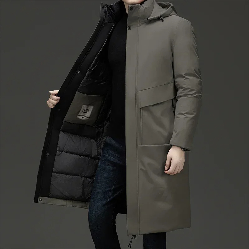 Julien – Long manteau d’hiver chaud à capuche homme