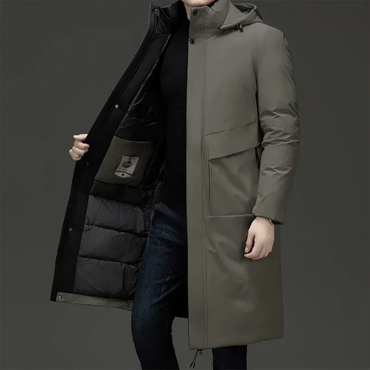 Julien – Long manteau d’hiver chaud à capuche homme