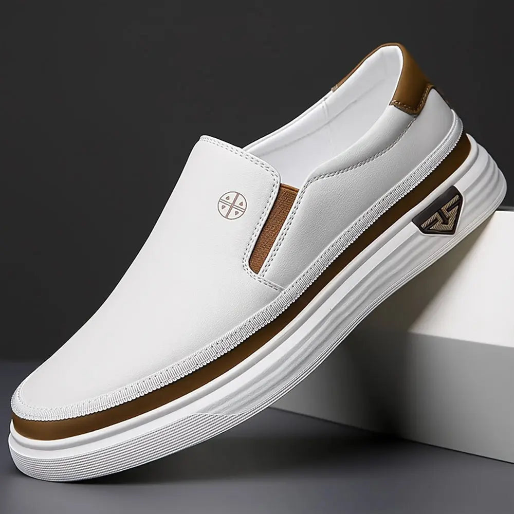Jackson | Men’s Slip-On Loafers – White Casual Leather Sneakers TARHUS  Men Shoes