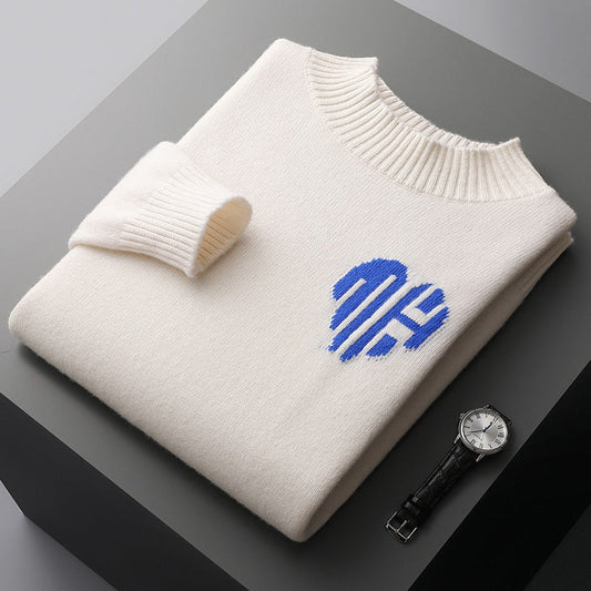 Heren Fijngebreide Wolmix Pullover