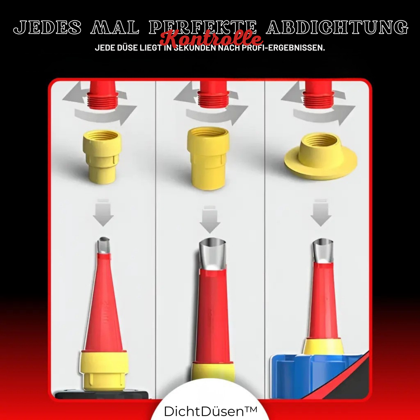 DichtDüsen™ / Mehrspitzen-Applikatorset für ein gleichmäßigeres Versiegeln